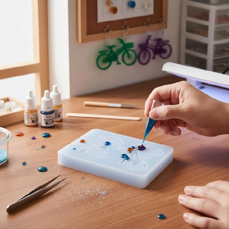 Food Safe Silicone Bike Mould For Epoxy Resin Art Soap Candle Creation Reusable Craft Template Gift Making