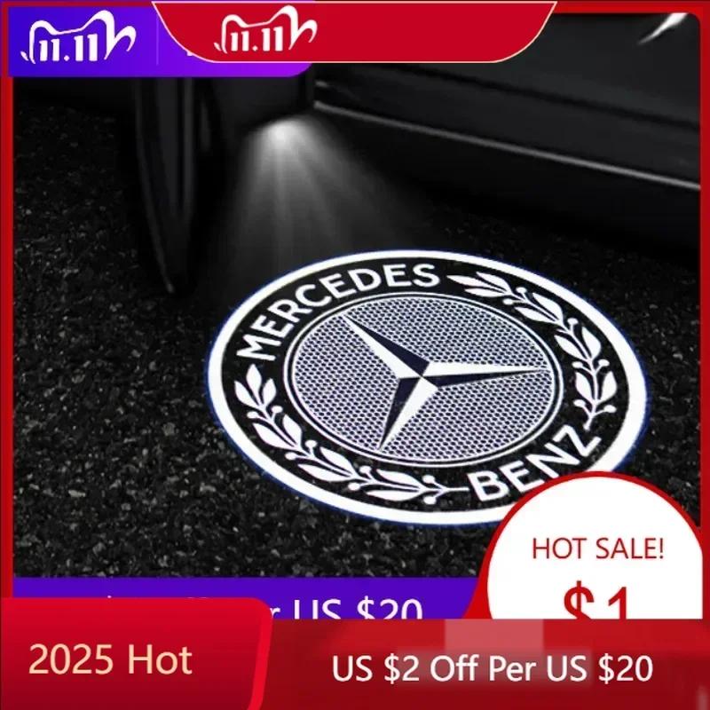 Car Sticker 2025 Hot For Mercedes Benz 2PCS/Set Car Door Light Laser Logo Decor Project Ghost Lamp Mercedes Benz A B C M ML GLA