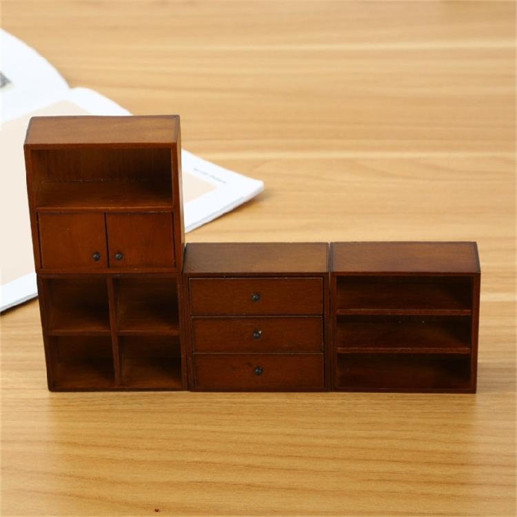 Dollhouses Furniture 1/12 Scale Wooden Display Cabinet Sideboard Model for Miniature Project Decoration and Collectors