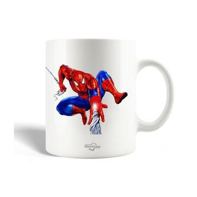 Tazza in Ceramica - Spider Man - 30cl - Lavabile in Lavastoviglie - Bianca - Rotonda