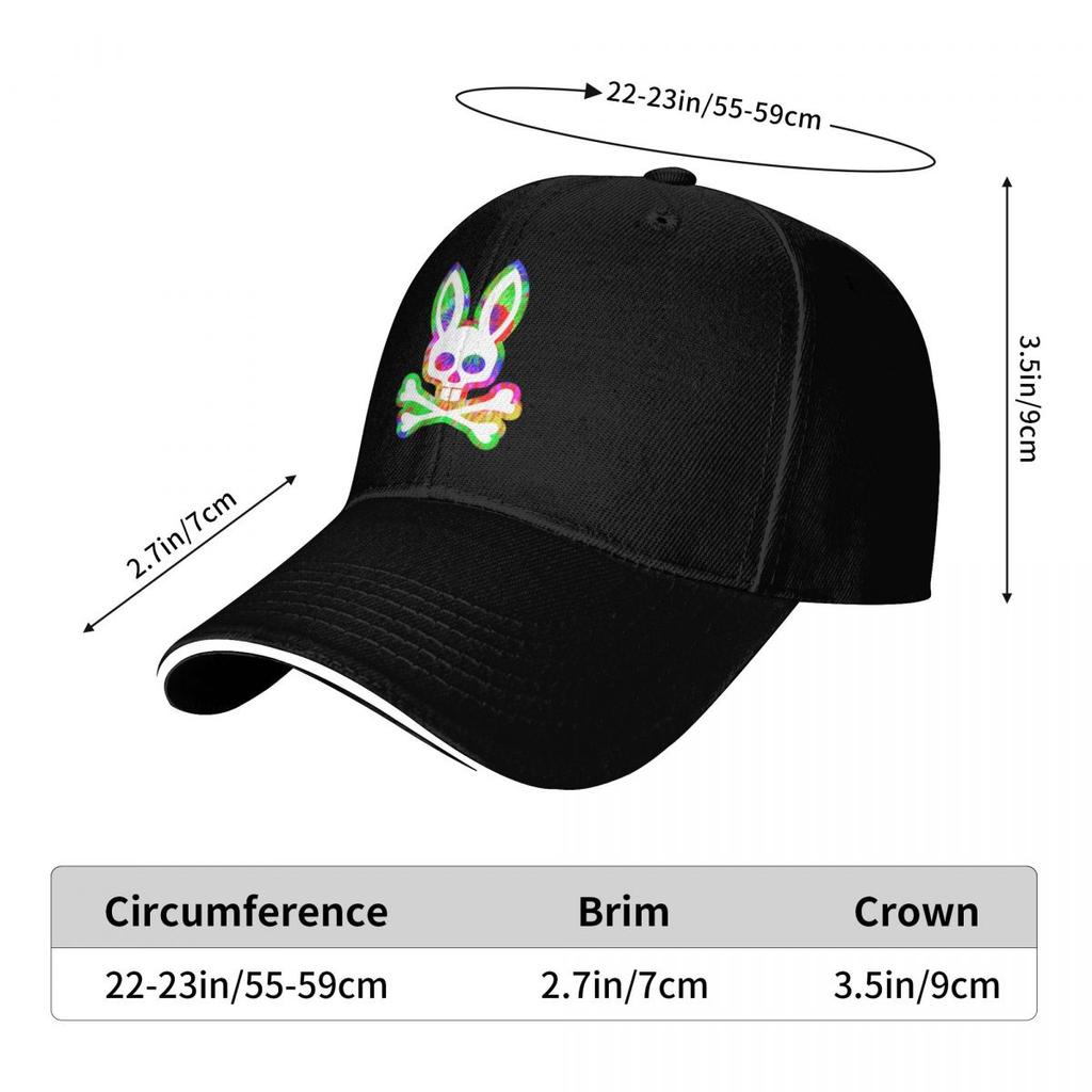 Colorful Skeleton Rabbit Bunny Camping Baseball Caps For Womens High-end Female Beach Dad Hats Trucker Cap