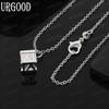 925 Sterling Silver Minimalist Cube Pendant Necklace - Stylish Evening Jewelry