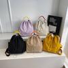 New bundle bag Korean version texture bucket bag women's fashion trendy cool backpack casual texture women's backpack