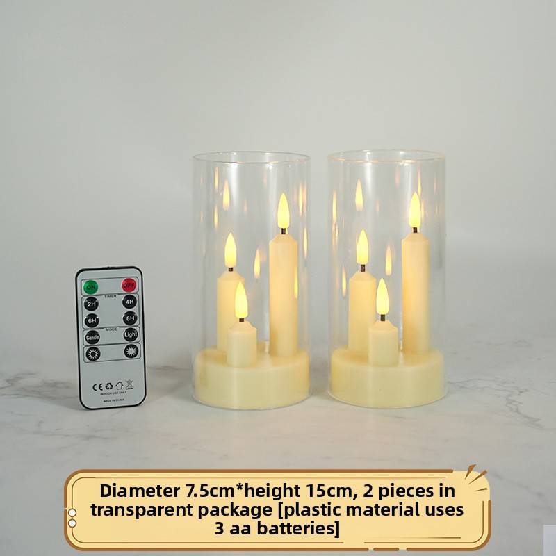 Led Acrylic Candle Set With Remote Control For Wedding Party Event Decor