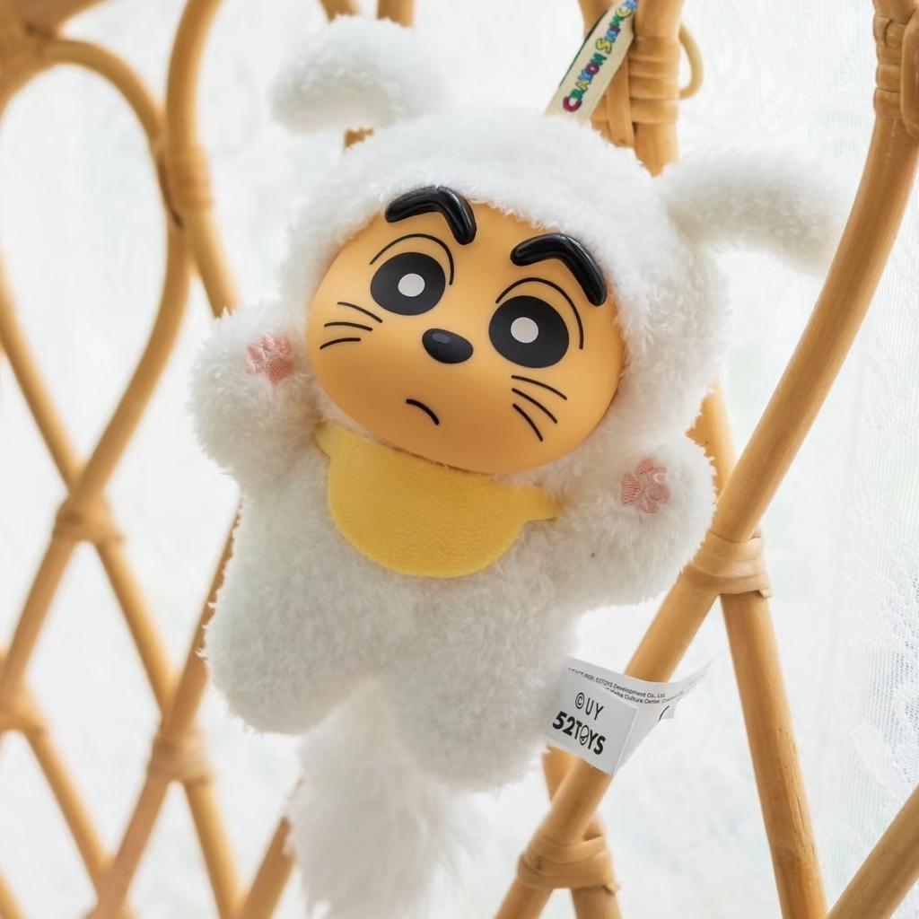 52toys Crayon Shin-Chan Big Tail Vinyl Face Plush Blind Box Children Cute Gift Backpack Pendant Handmade Jewelry Doll Figurine