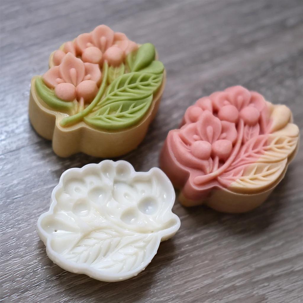 Mooncake Mold Mid-Autumn Festival Hand-Pressure Flower Moon Cake Mould DIY Hand Mooncake Fondant Pressure Decoration Tools