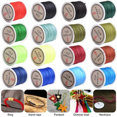 1 Roll 0.8mm Easy for Weaving Waxed Cord Vibrant Color Acrylic Fiber Necklace Bracelet Beading String Jewelry Making Tools