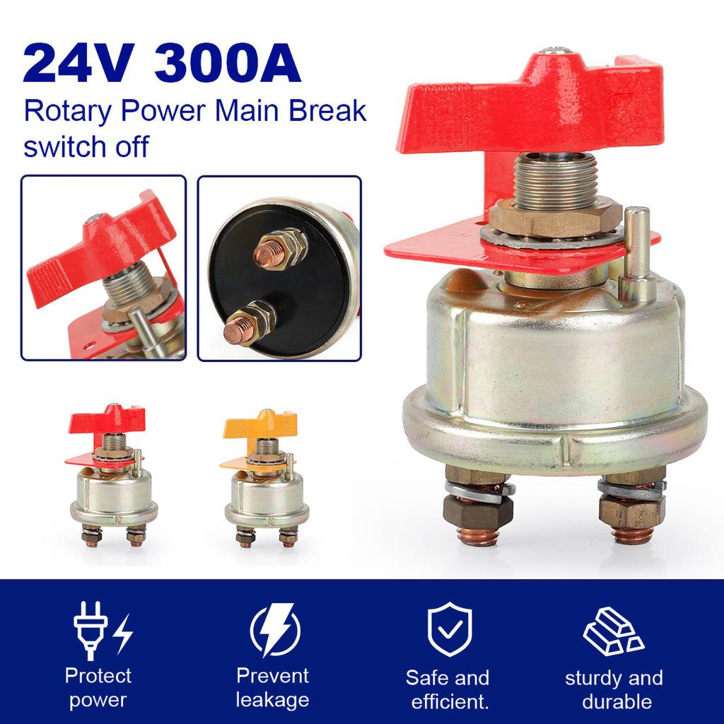 Isolator With Battery Switch Cut Off Rotating Marine Keyhole For Camper Boat Truck RV Car Universal 300A 12V Rotary