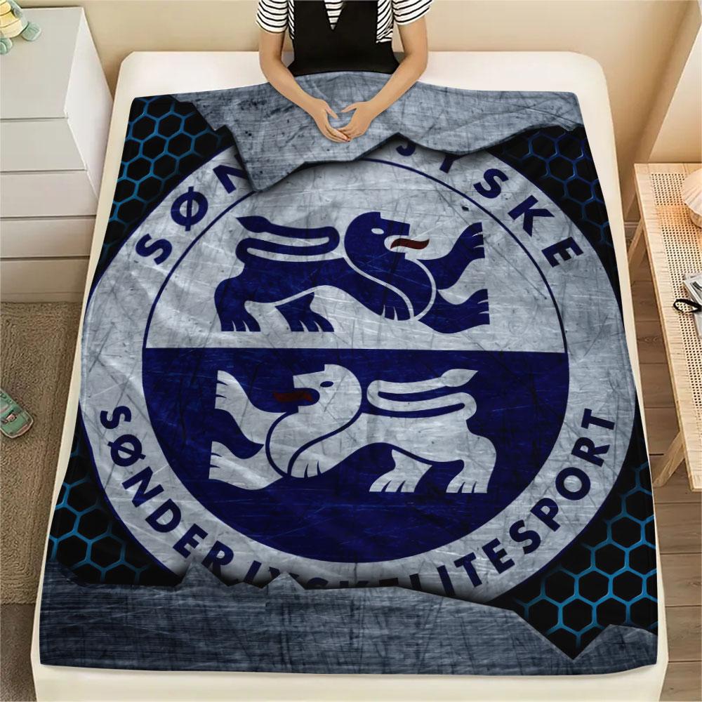 Sonderjyske FC Printed Flannel Blanket, Soft Throw for Bedroom Sofa, Washable,soccer Fan Merchandise, Great Gift.