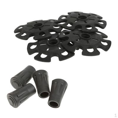 4pcs Replacement Rubber Snowflake Snow Basket + Hiking S Cap