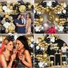 2026 New Year Decor Balloons Garland Black White Gold Confetti Balloon Arch Kit Home Birthday Party  Wedding Decoration Globos