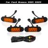4 Stück Grill Auto LED Licht Für Ford Bronco BadLands 2025 2025 2025 Frontgrill Lichter Gelb Warnung Tagfahrlichter DRL Tagfahrlicht