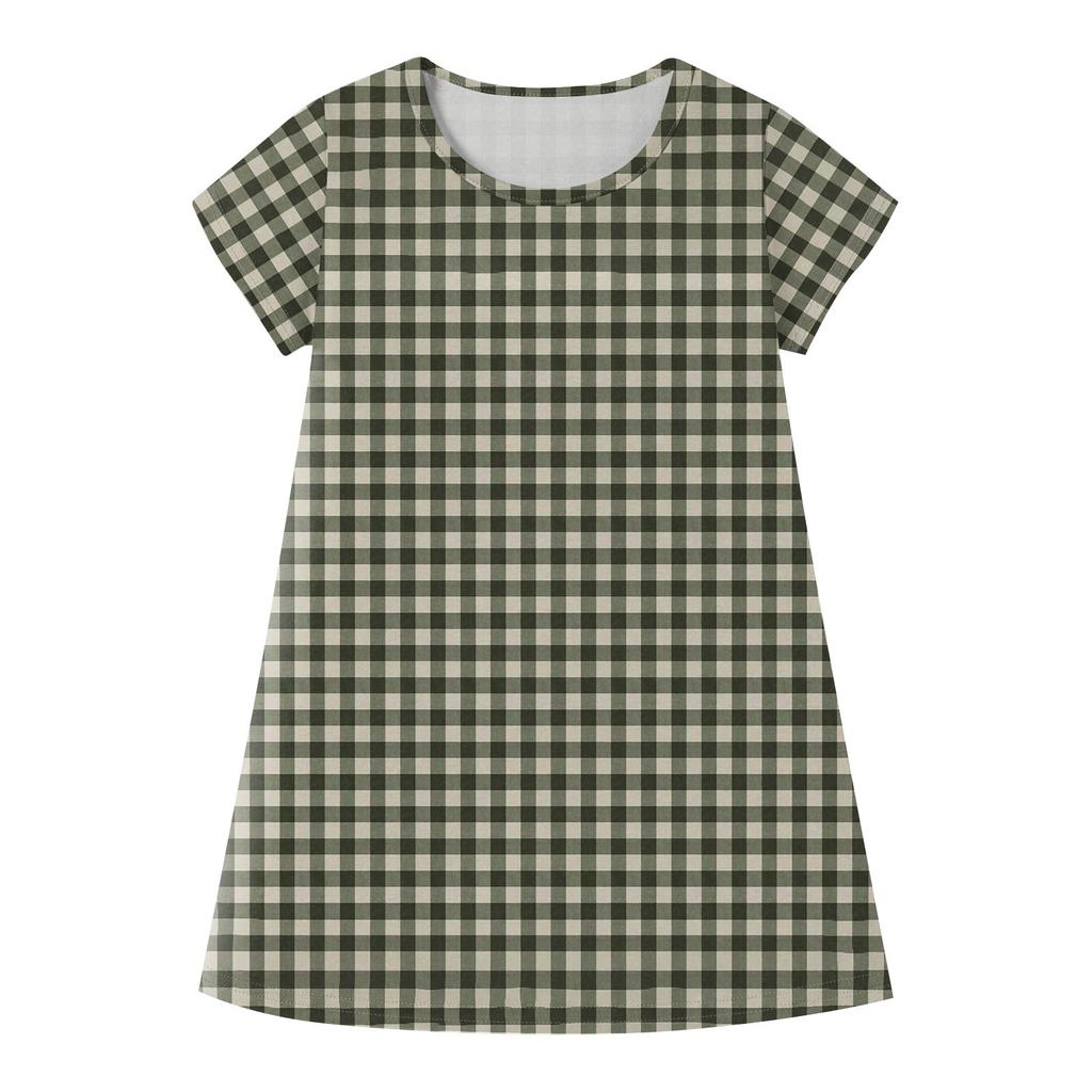 Children's Summer Short-sleeved Casual Fashion Round Neck Dress