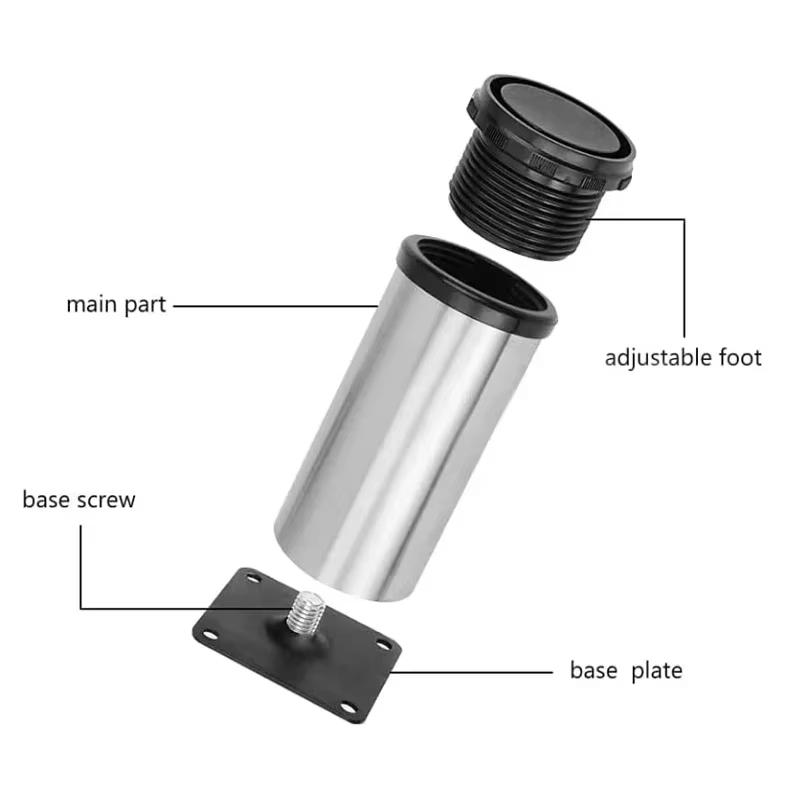 Adjustable Stainless Steel Furniture Legs 6-20CM Waterproof for Bathroom Cabinet Wardrobe Sofa DIY Repair Projects