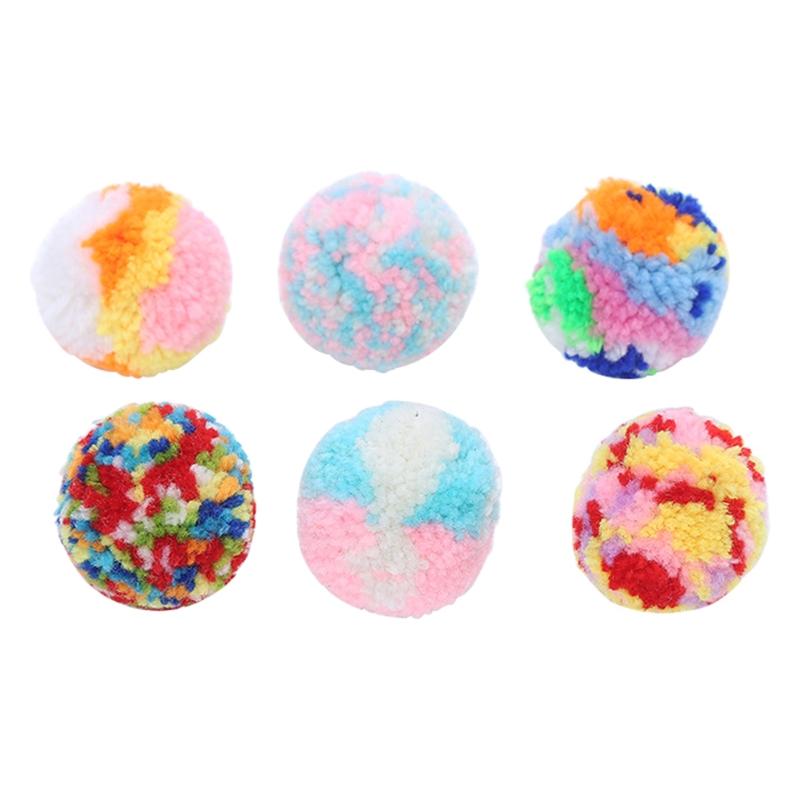 5x Small Pompoms for Cats to for Play Colorful DIY Craft and Art Supplies 5cm Soft Pom Pom Balls for Cats Lightweight 1