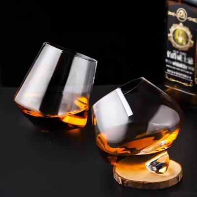 Irregular Cognac Glasses Whiskey Wine Glass Rotating High Belly Beer Whiskey Brandy Cocktail Drinking Cup Tumbler Bar Glassware