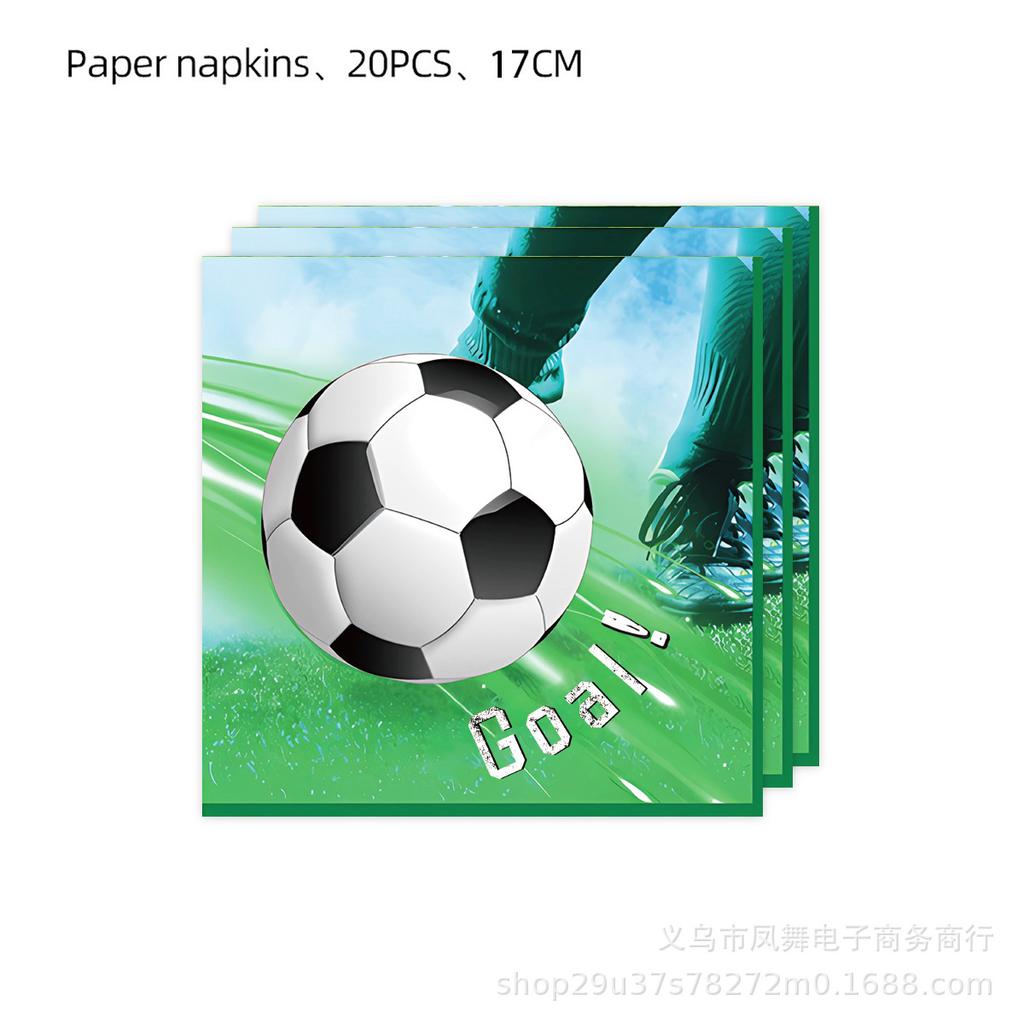 Football World Cup Children'S Birthday Party Festive Sports Party Decorations Tablecloth Paper Plate Cutlery Set