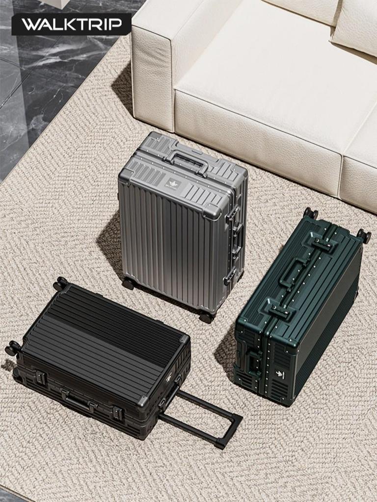 Xingzhi Lv Aluminum Suitcase with Universal Wheels - 20/24/26/28 inch Travel Trolley, Unisex Design