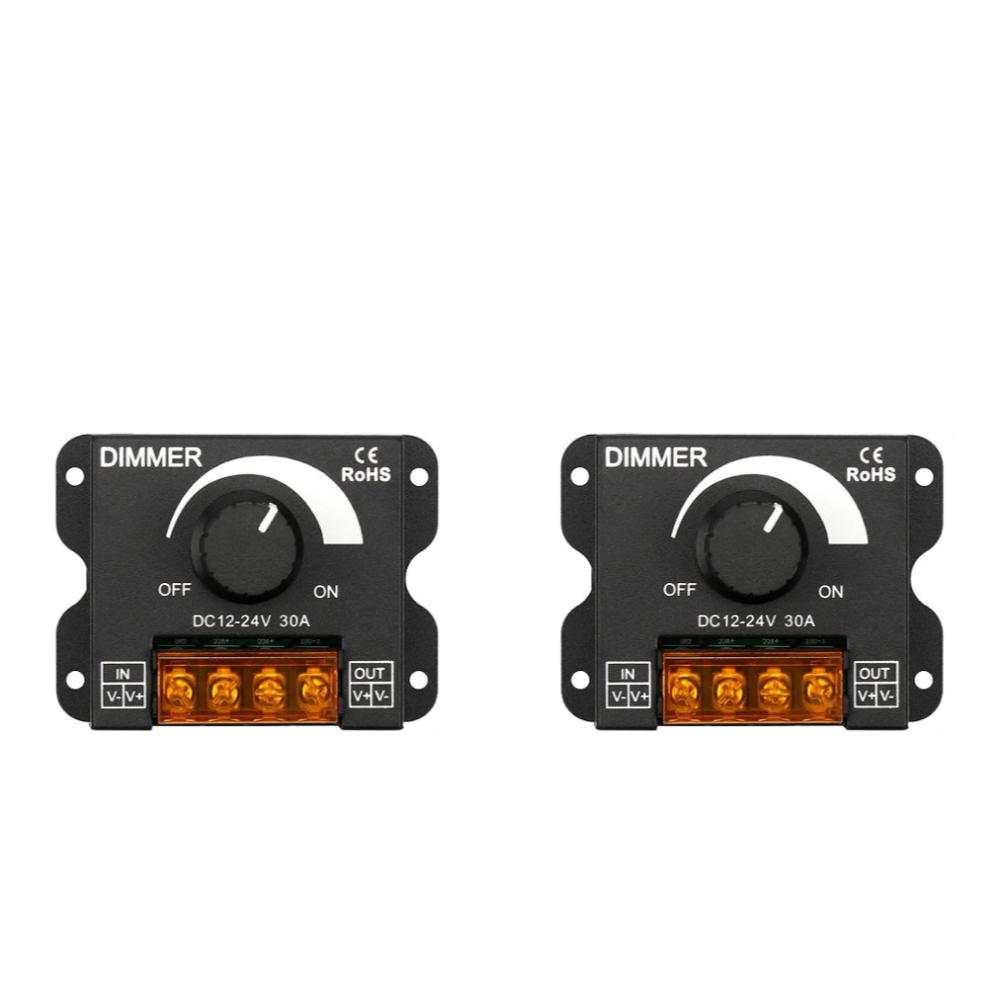 LED Dimmer Switch DC 12V 24V 8A/30A Brightness Adjustable Controller for Car RV Single Color LED Strip Light LED Dimming