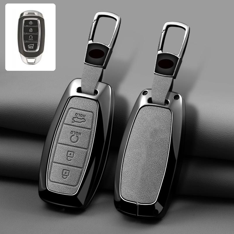 3/4/5 Button Zinc Alloy Leather Car Key Cover For Modern I30 Ix35 Kona Encino Solaris Azera Grandeur Ig Accent Santa Fe Palisade