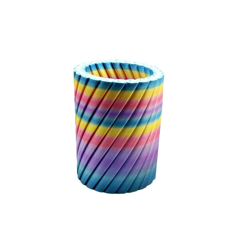 3D Printed Rotating Decompression Pen Holder - Two-tone Gradient Desktop Storage Box, Rotating Stress-relieving Toy, Available In Multiple Colors.
