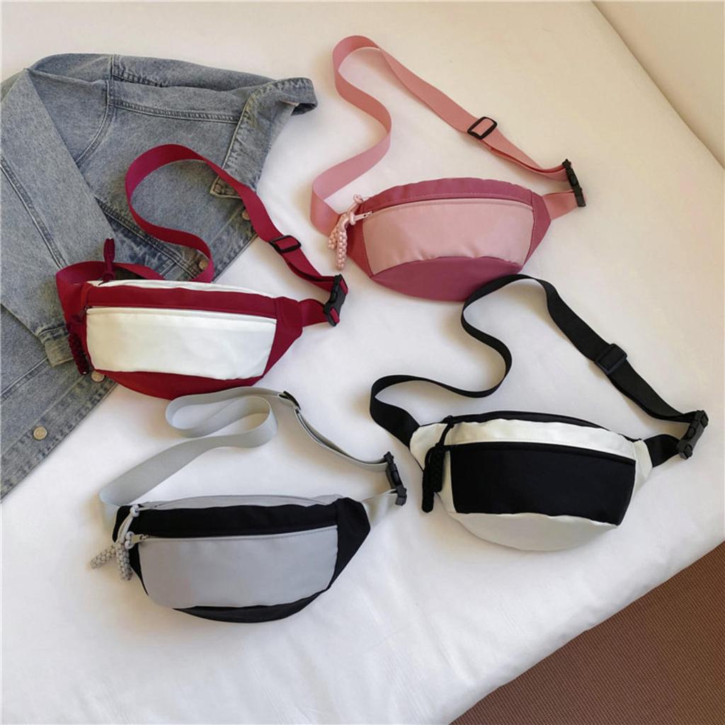 Banana Pouch Contrast Color Chest Bag Half Moon Bag Fanny Packs Crossbody Waist Pack Large Capcity Running Waist Pouch