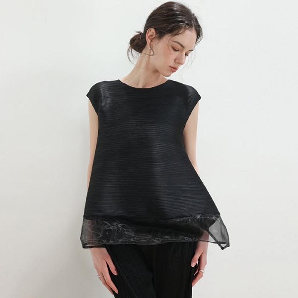 Dren Sleeveless Pleats Top Plitz Mood