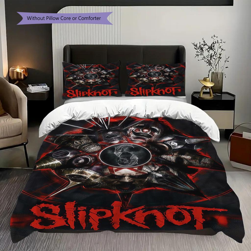 Slipknot Band Art Set Threepiece Set 1 Duvet Cover 2 Pillowcase Without Core Bedding Set Christmas Birthday Gift Soft And Comfortable