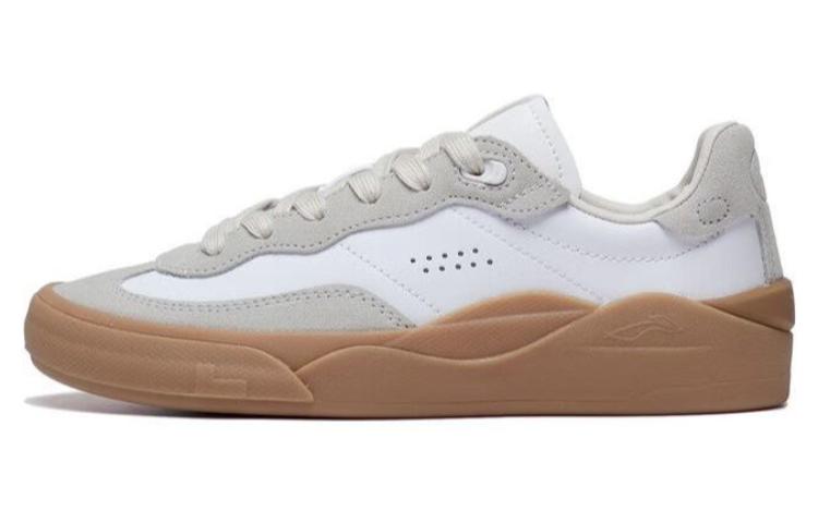 Li Ning Skategeneral Удобные износостойкие дышащие низкие кеды для скейтборда женские Белый Серый AEPSA50-1 35.5