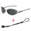 Fashionable Oval-Frame Outdoor Sports Unisex Sunglasses Trendy Street-Style Sun Glasses UV-Protective Cycling Shades UV400