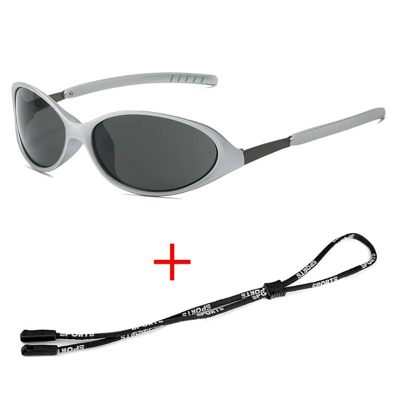 Fashionable Oval-Frame Outdoor Sports Unisex Sunglasses Trendy Street-Style Sun Glasses UV-Protective Cycling Shades UV400