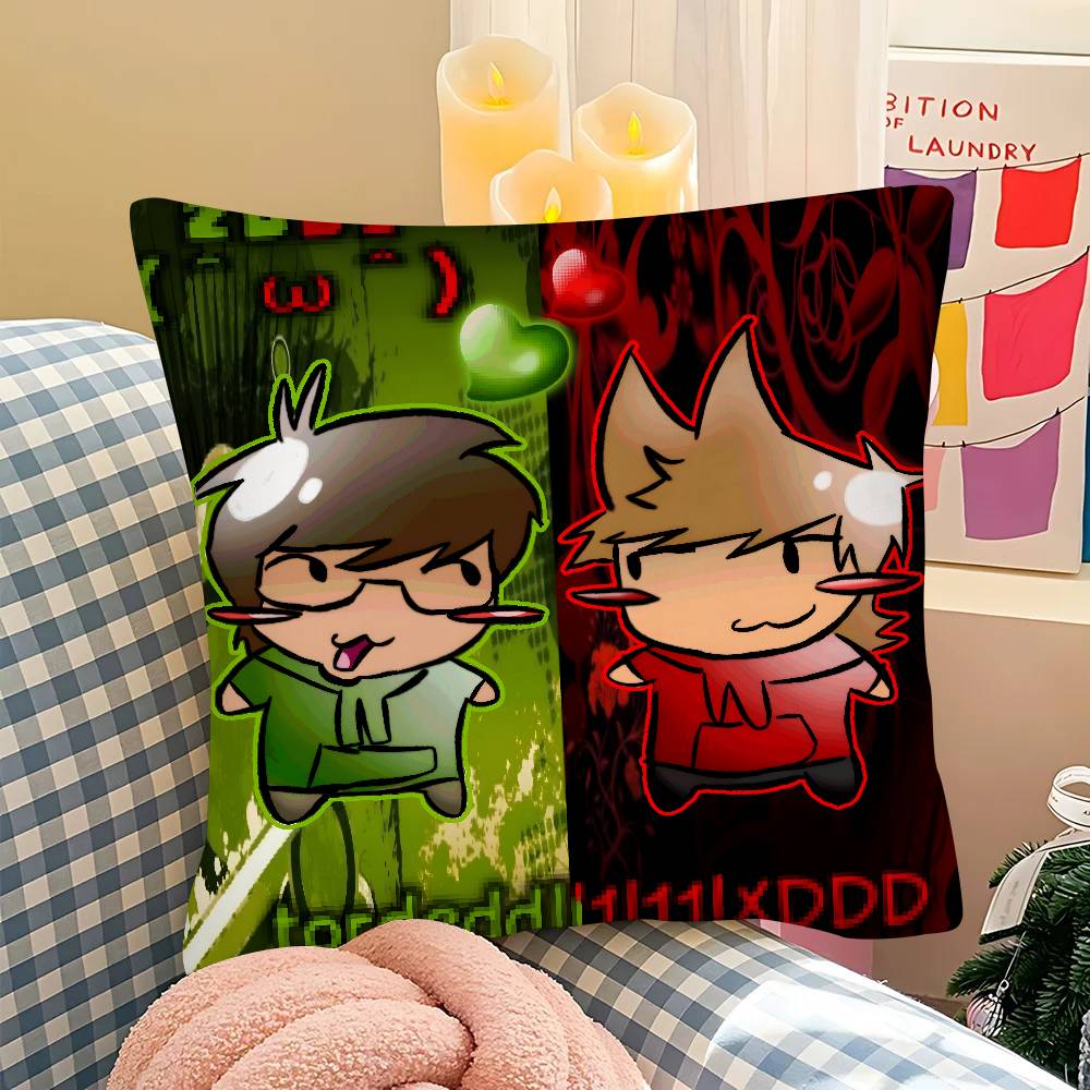 pc Cartoon Cute EEddsworlds Pillow Case Fashion Square Pillowcase Bedroom Sofa Room Ins Decoration Leisure