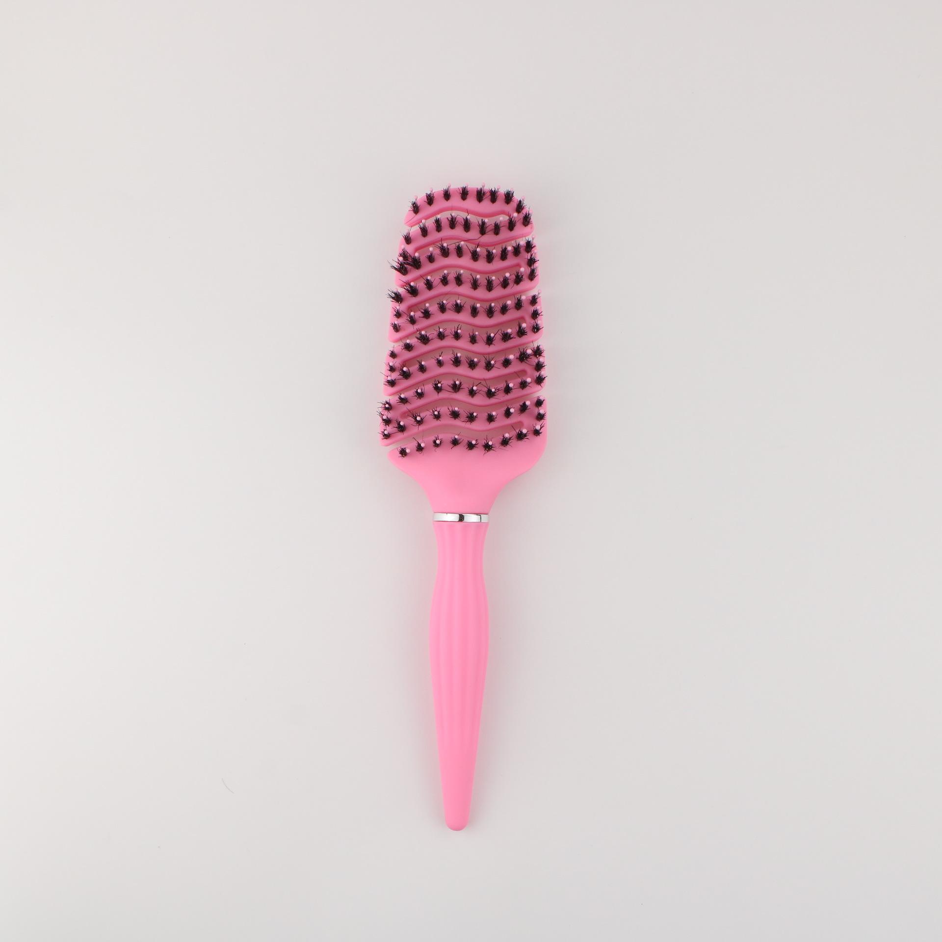 Большая изогнутая расческа с щетиной кабана для придания объема и укладки