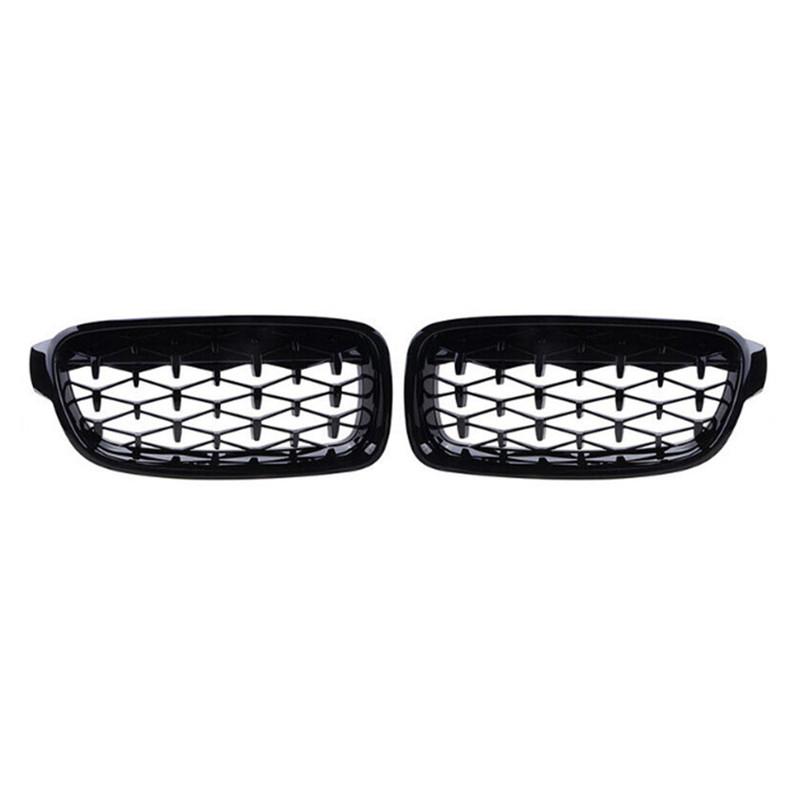 2PCS For BMW F30 F31 F35 F80 2012-2018 Left&Right Diamond Style Grille Car Grille Front Bumper Kidney Grill ABS Parts