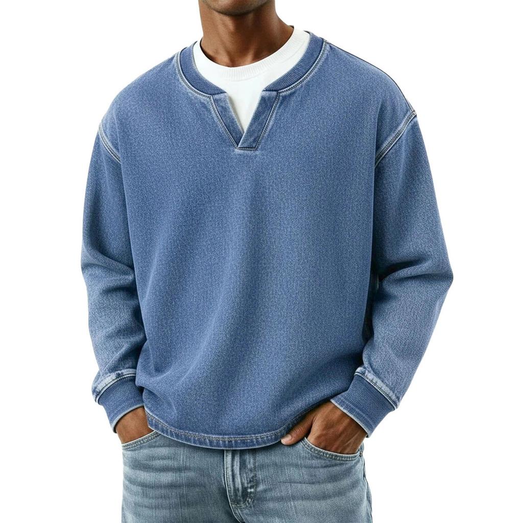 Pánská móda Jednobarevné Kulatý výstřih Dlouhý rukáv Ležérní móda Všestranné Dlouhý rukáv Volné Tričko Top