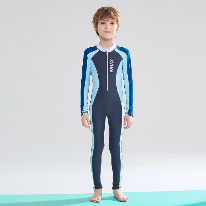 Boys  Quick-Dry Long-Sleeve Sun Protection Snorkeling Surfing Swimsuit Size 12
