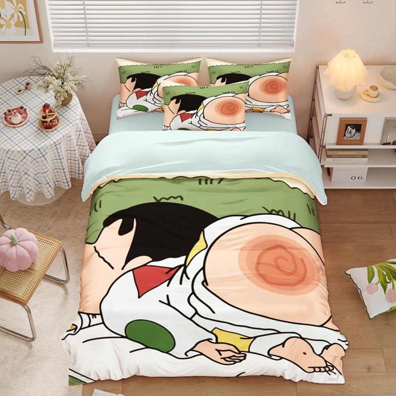 New Style C-Crayon Shin-chan Bedding Sets Shin-chan Duvet Cover Bed Set Quilt Cover Pillowcase Kids Adult Size