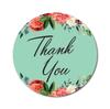 Darling Souvenir Pack Of 45 Pcs Round Chrysanthemum Floral Border Black Thank You Stickers-1.6