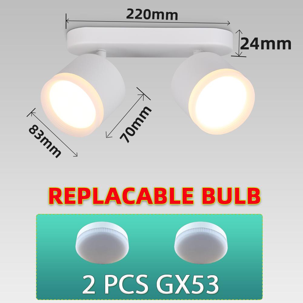 GX53 Led Ceiling Lamp 220V 3 Color Spot Lamps DownLight Replaceable Bulb Ceiling Spotlight for Living Room Kitchen Corridor