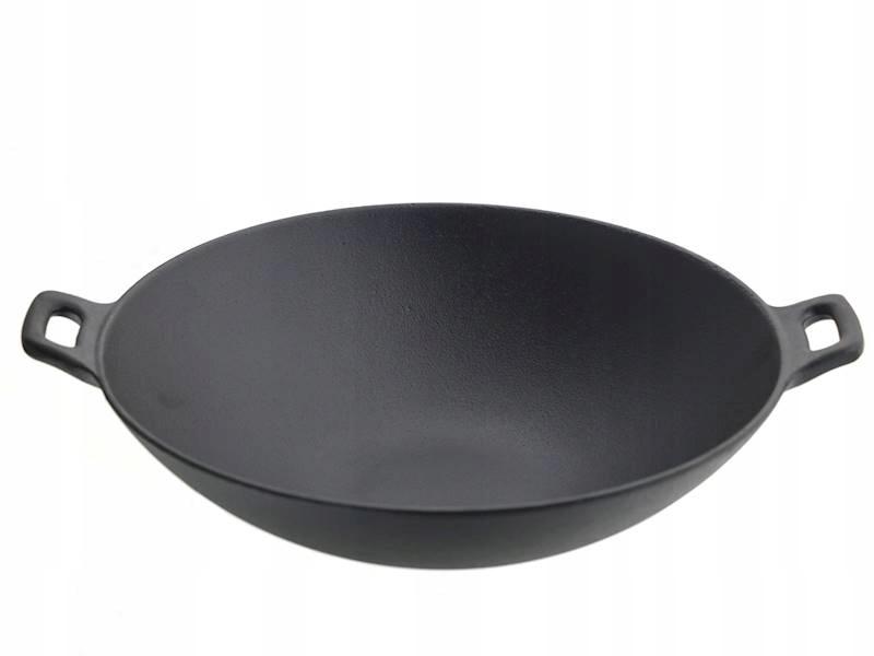 CAST IRON WOK PAN 36 cm HEAVY DUTY CAST IRON