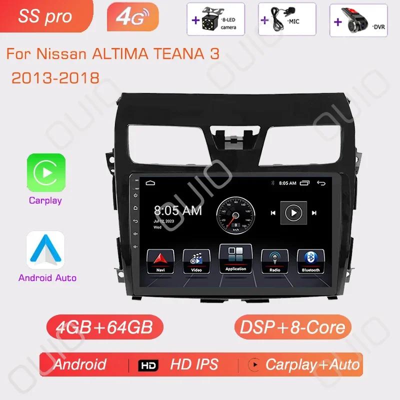 Android 13 Carplay Radio For Nissan ALTIMA TEANA 3 2013-2018 GPS Car Video Player Android Auto WIFI BT GPS Navigation 2DIN