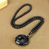 Black Obsidian Pendant: Elegant and Natural Stone Design for Men