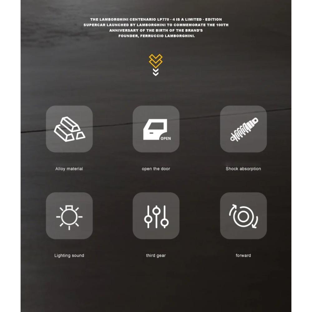 1/18 Lamborghini Centenario LP770-4 Supercar Alloy Car Diecasts & Toy Vehicles Metal Toy Car Model Sound and Light Collection Kids Toy