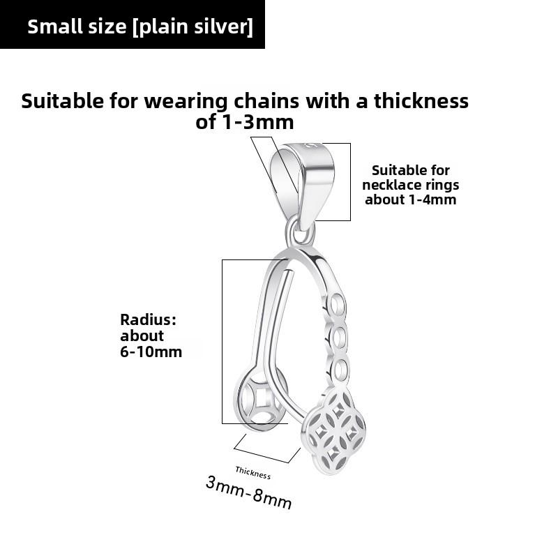 XD S925 silver safety clasp large size jade pendant silver accessory DIY clasp buckle melon seed clasp jade clasp