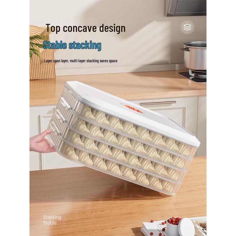 Dumpling & Wonton Freezer Storage Box for Fresh-Keeping and Quick-Freezing Noodles