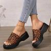 Large Size One-character Slippers Women's New Wedge Heel Thick-soled Fashion Casual Slippers