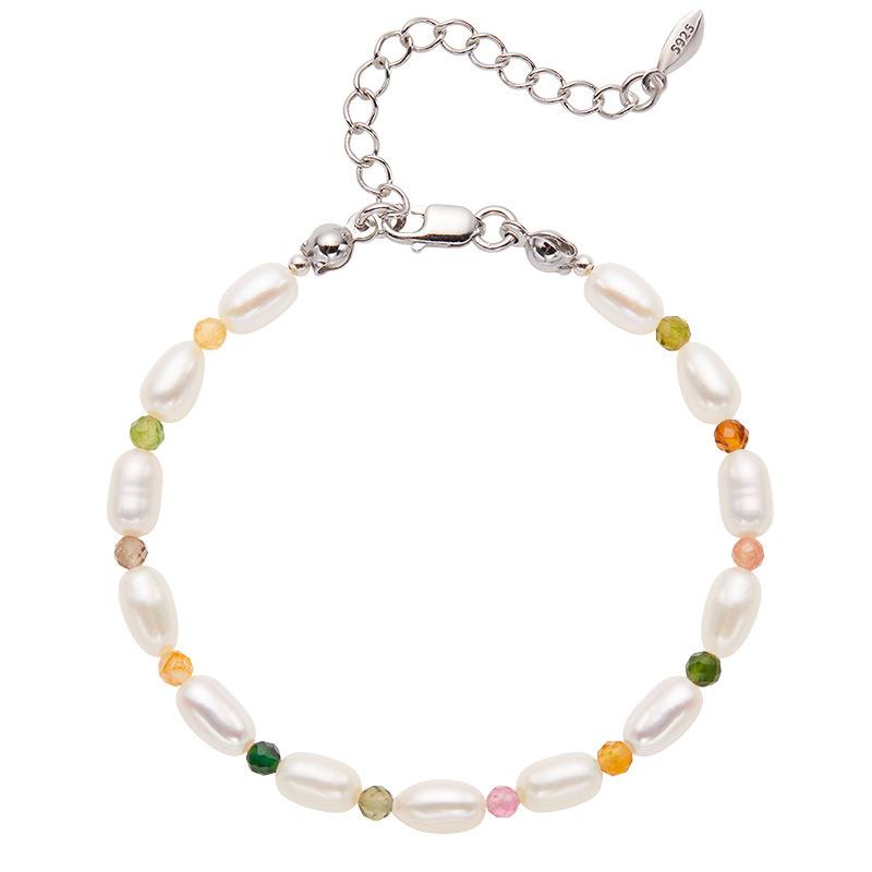 Натуральный Турмалин Пресноводный Жемчуг Ожерелье Женское S925 Стерлинговое Серебро Цветные Украшения Набор Бусин Серьги