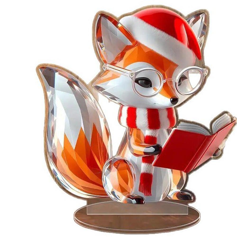 Exquisite Crystal Transparent Fox Acrylic Ornament, Office Desk Decoration, Home Decor