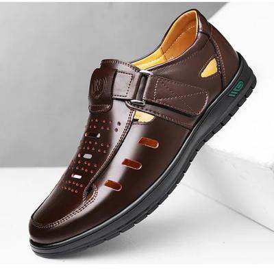 Sandalias de Verano para Hombre Acogedoras Huecas Antideslizantes Suaves Frescas Iluminadas Transpirables Combinables Clásicas Usables Moda Casual Sandalias de Cuero