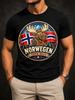 Norwegen Tour 2025 Mit Elch Fahne Band Berge Bäume Und Vintage Reise Mes Unisex Alle Unisex Alle T-Shirt